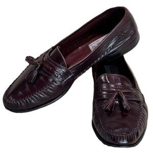 Burgundy Leather Loafers for Men